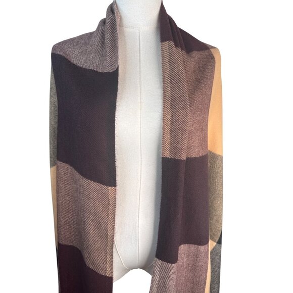 2/$30 Large Plaid Shawl Scarf With Tassels Soft & Warm Design For Women - Picture 8 of 9